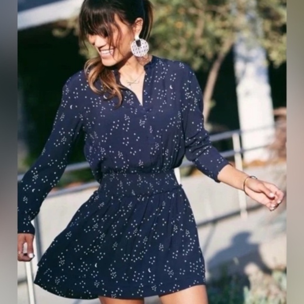 5/100 Rails Juliette Navy Spell Galaxy Moons Stars Mini Dress Small